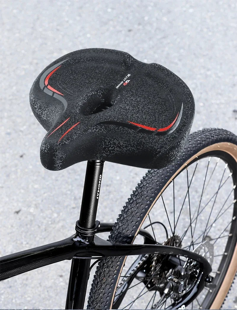 Ultra Wide Ergonomic MTB Saddle | Comfortable Shock-Absorbing Seat