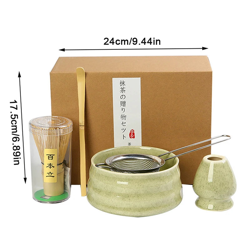Juego completo de té Matcha con batidor de bambú y accesorios