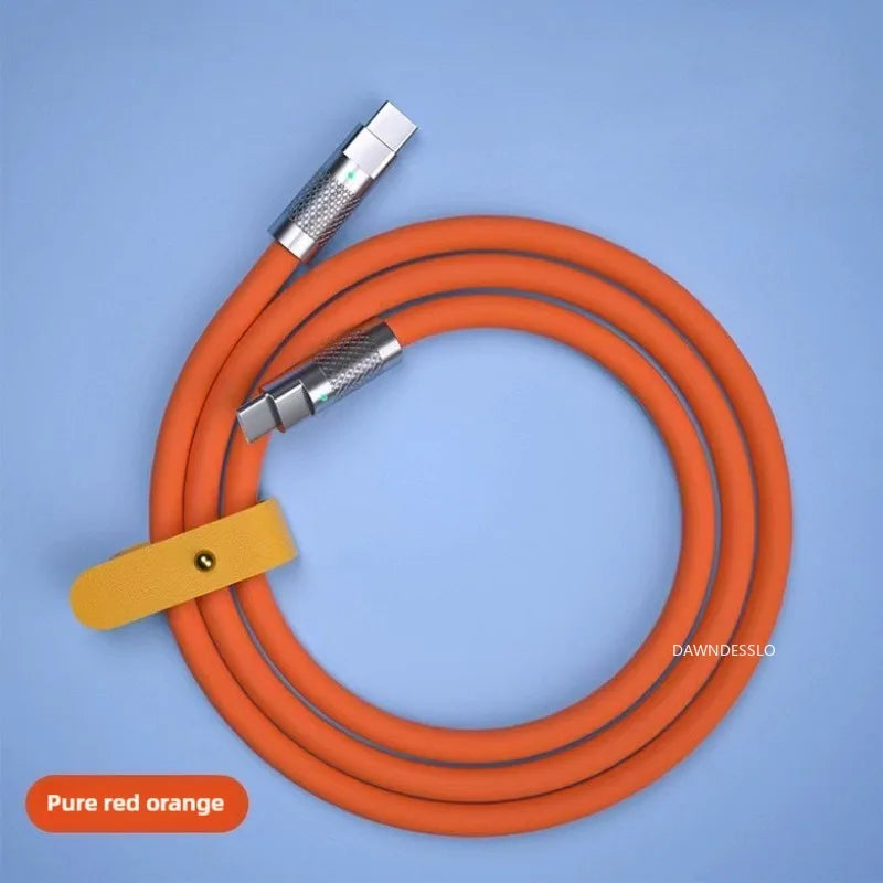 New 120W 7A Super Fast Charge PD Type C Liquid Silicone Cable 1M 1.5M 2M Usb Cable Usb C To C Charger Cable for Xiaomi Huawei