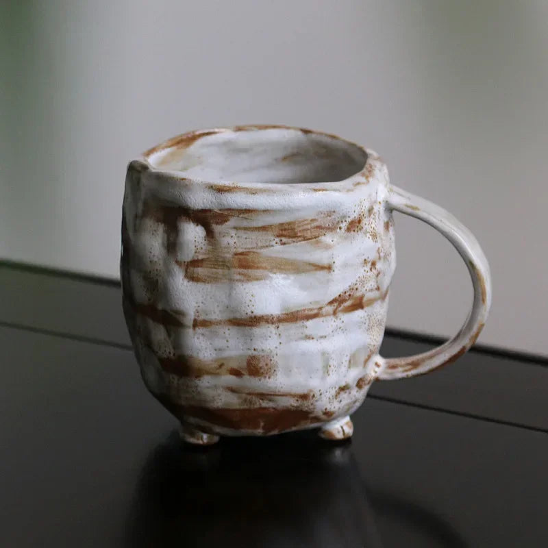 Taza de cerámica artesanal estilo japonés | Taza de café retro