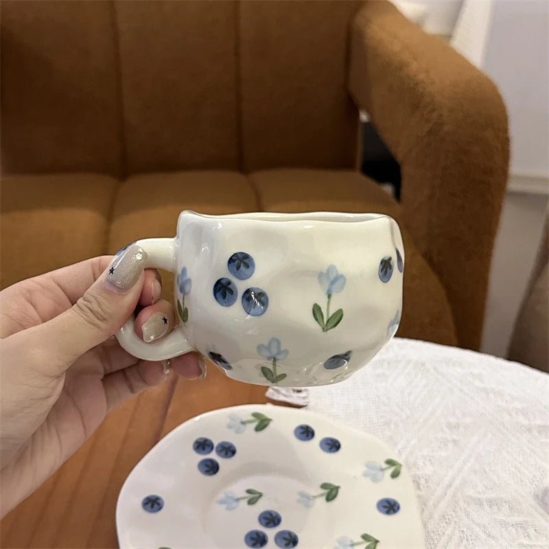Hand-Drawn Ceramic Coffee Cup | Unique Artistic Drinkware