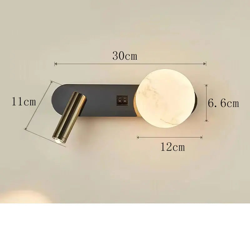 Lámpara de pared nórdica moderna en blanco y negro | Iluminación minimalista para el hogar
