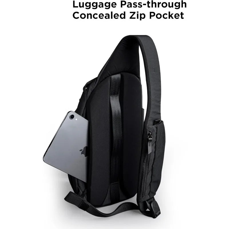 Right Shoulder Chest Bag - Versatile Sling Backpack with Water Bottle Pocket