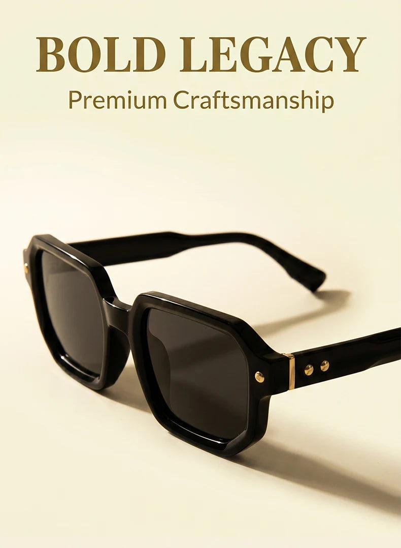 Vintage Photochromic Square Sunglasses for Men | Retro Steampunk Style