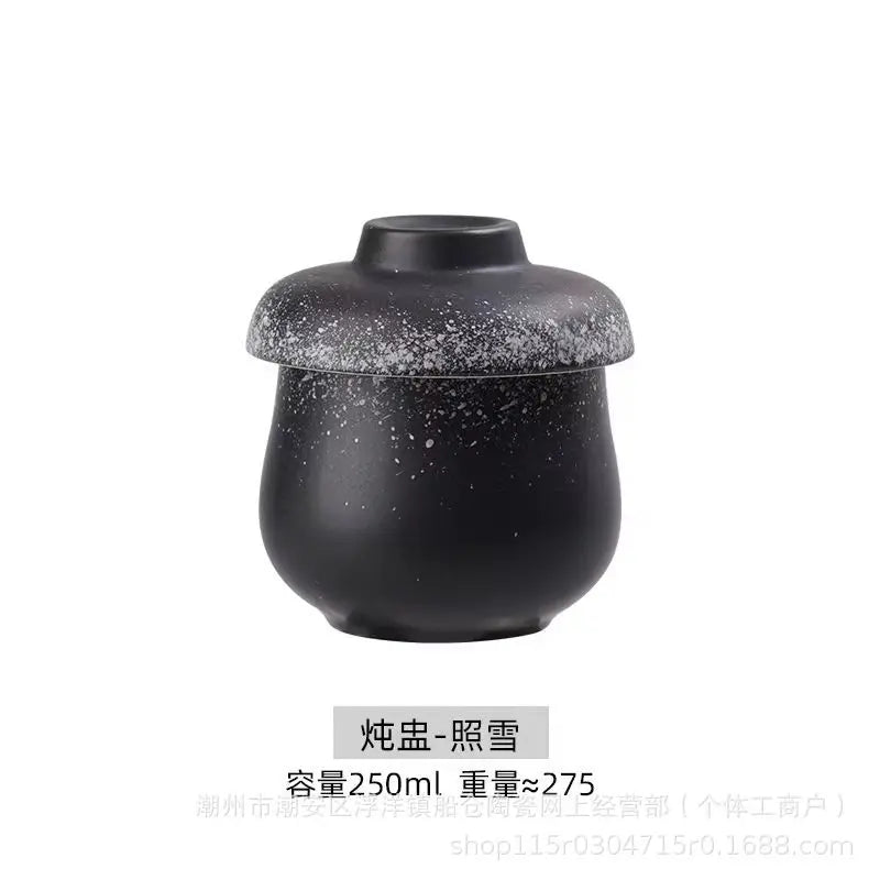 Japanese Ceramic Small Stew Pot Set | Creative Tableware for One