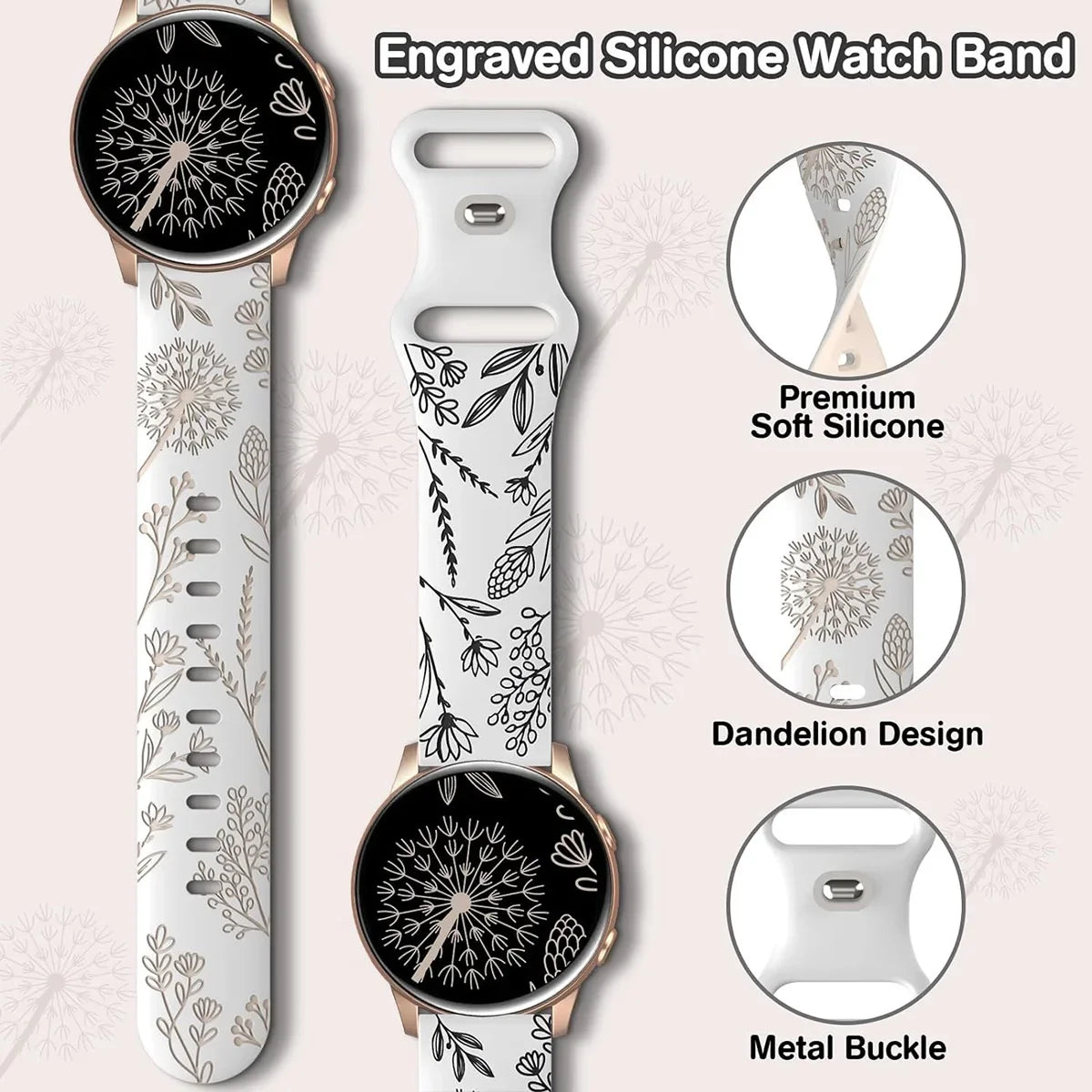 Two-Tone Silicone Replacement Strap for 20mm Smartwatches