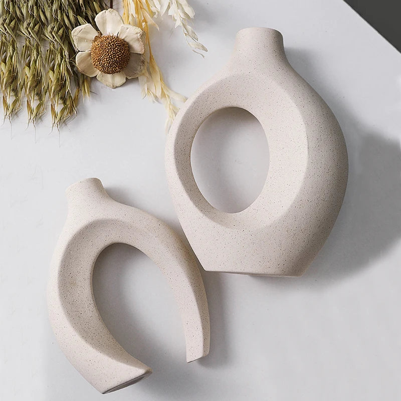 Elegant White Plastic Vase Set | Modern Home Decor for All Spaces