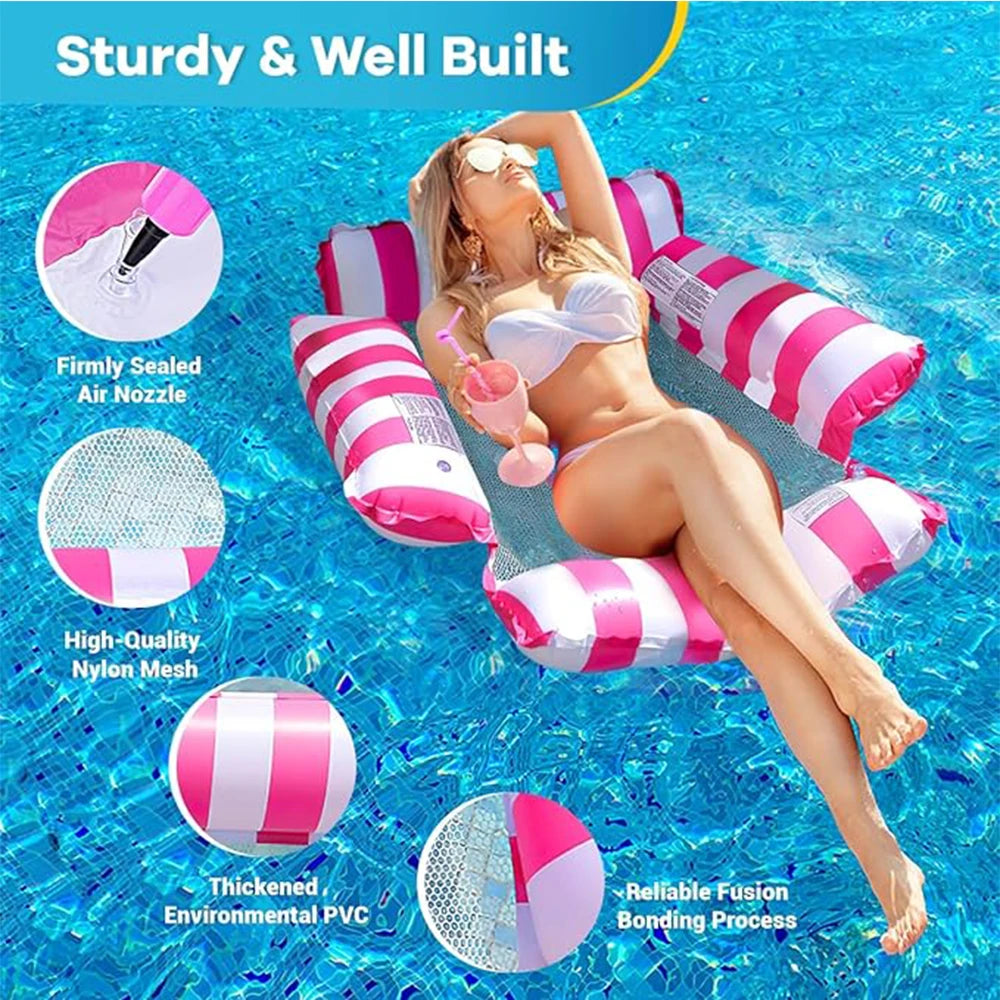 4-in-1 Water Hammock Recliner | Inflatable Floating Lounge