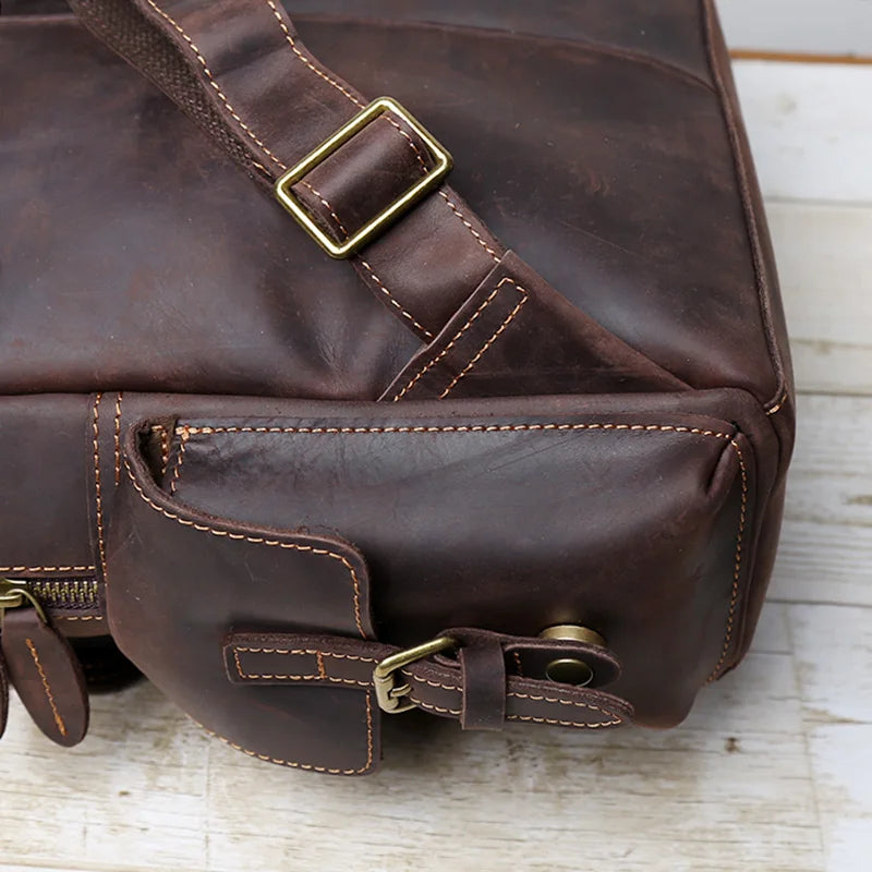 Retro Leather Backpack | Large Capacity Men’s & Women’s Travel Bag