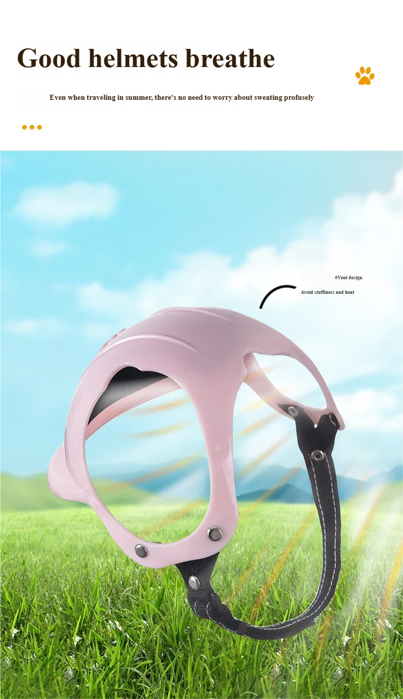Pink Pet Helmet | Stylish Dog & Cat Motorcycle Accessory