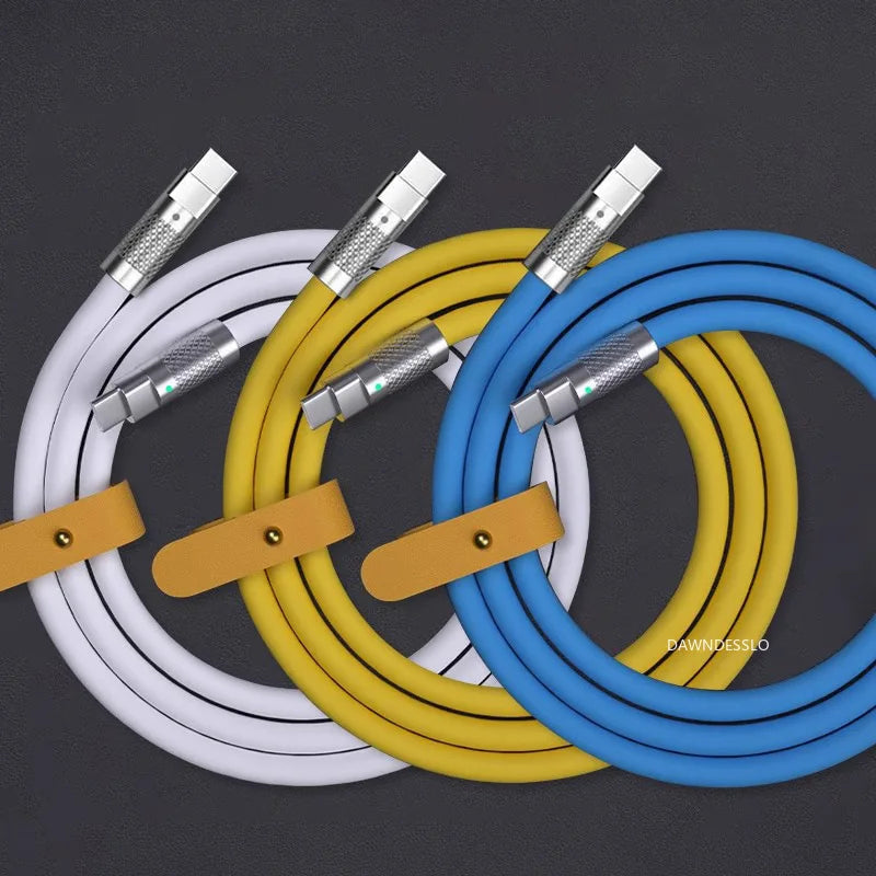 New 120W 7A Super Fast Charge PD Type C Liquid Silicone Cable 1M 1.5M 2M Usb Cable Usb C To C Charger Cable for Xiaomi Huawei