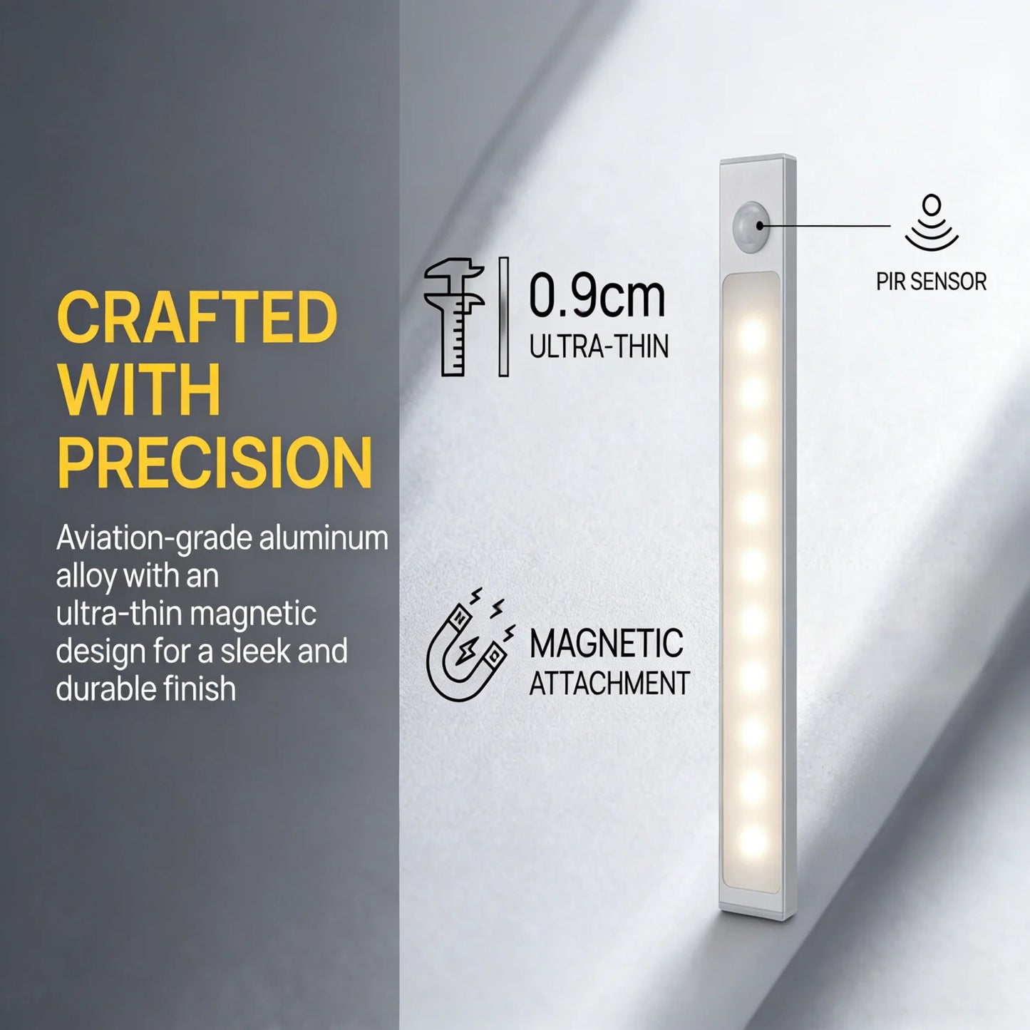 Motion Sensor LED Magnetic Under Cabinet Light | Versatile Lighting Solution