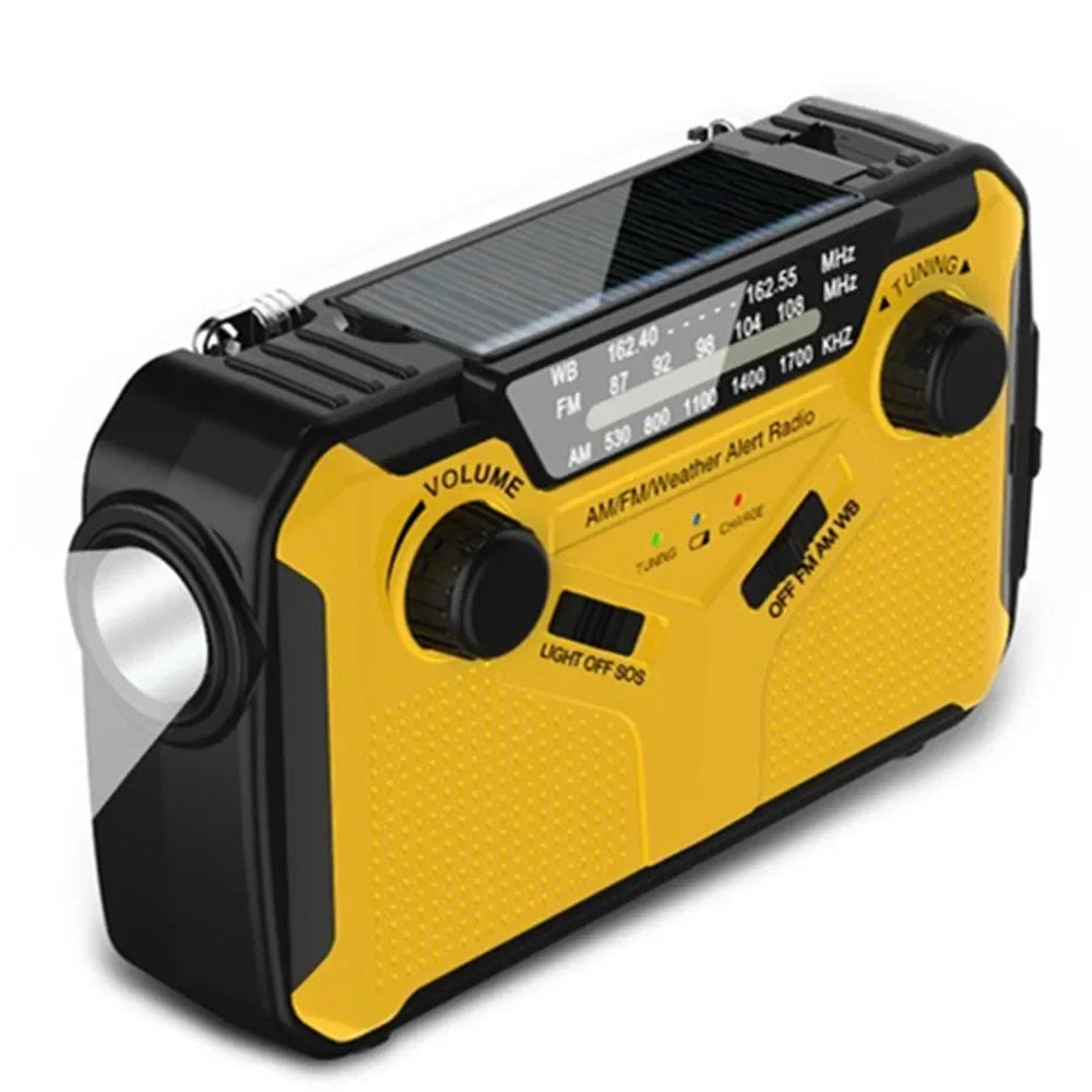 Portable Solar Energy AM FM Radio & Flashlight Emergency Power