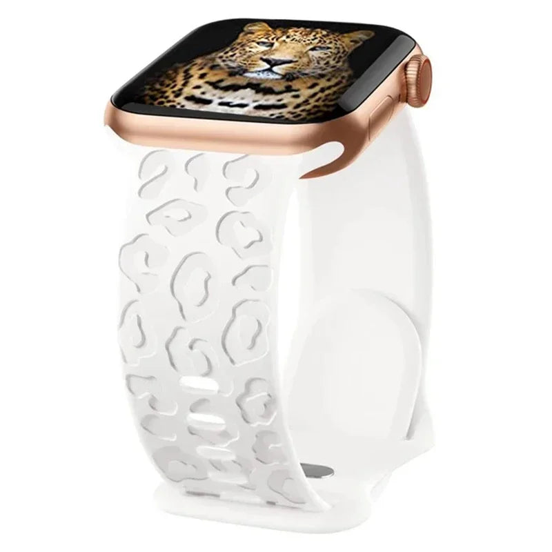 Stylish Engraved Silicone Watch Strap for Apple Watch