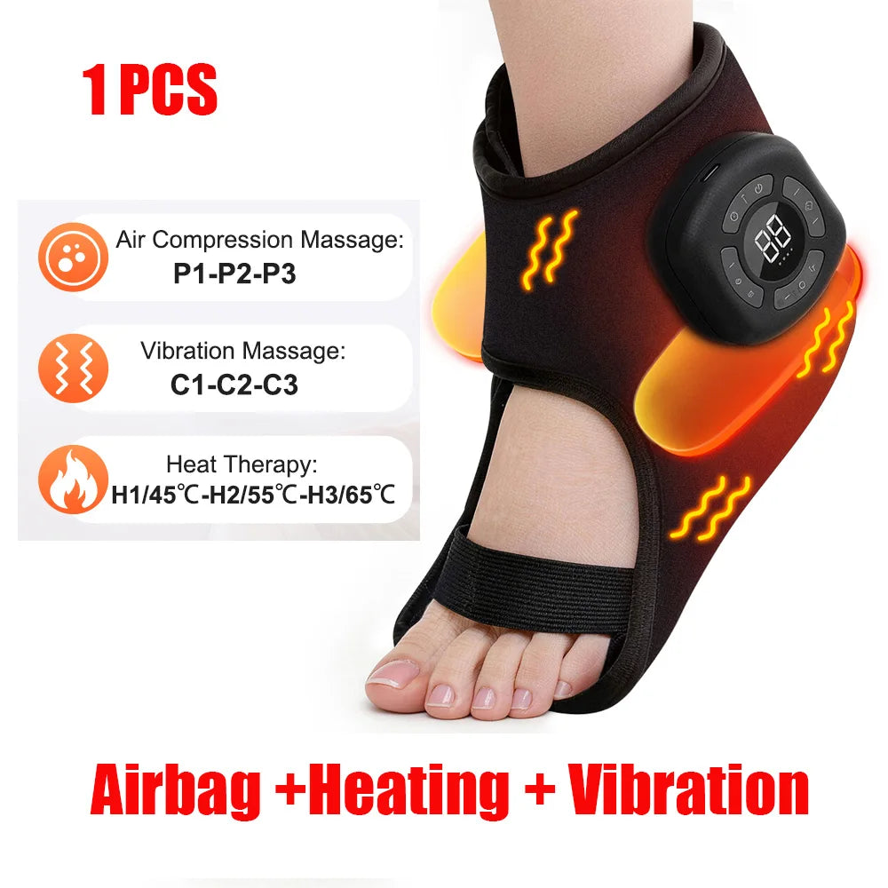 Wireless Air Pressure Ankle Massager | Electric Heating & Vibration