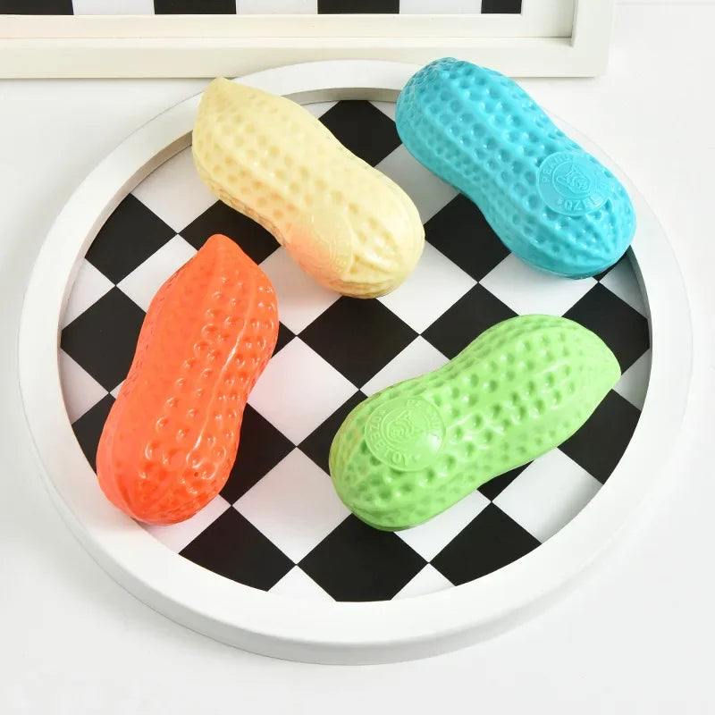Interactive Dog Chewing Toy | Peanut Shaped Squeaker for Teeth Care