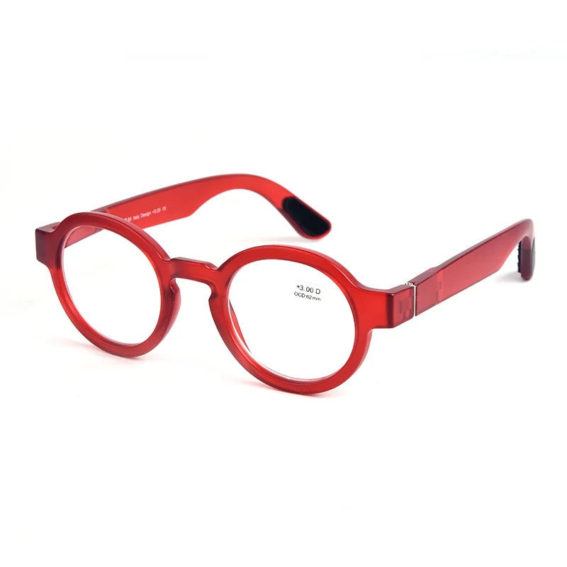 Guanhao Brand Men Reading Glasses Vintage Round Frame Clear Elderly Glasses Thick Frame Large Frame Women's Presbyopia Glasses
