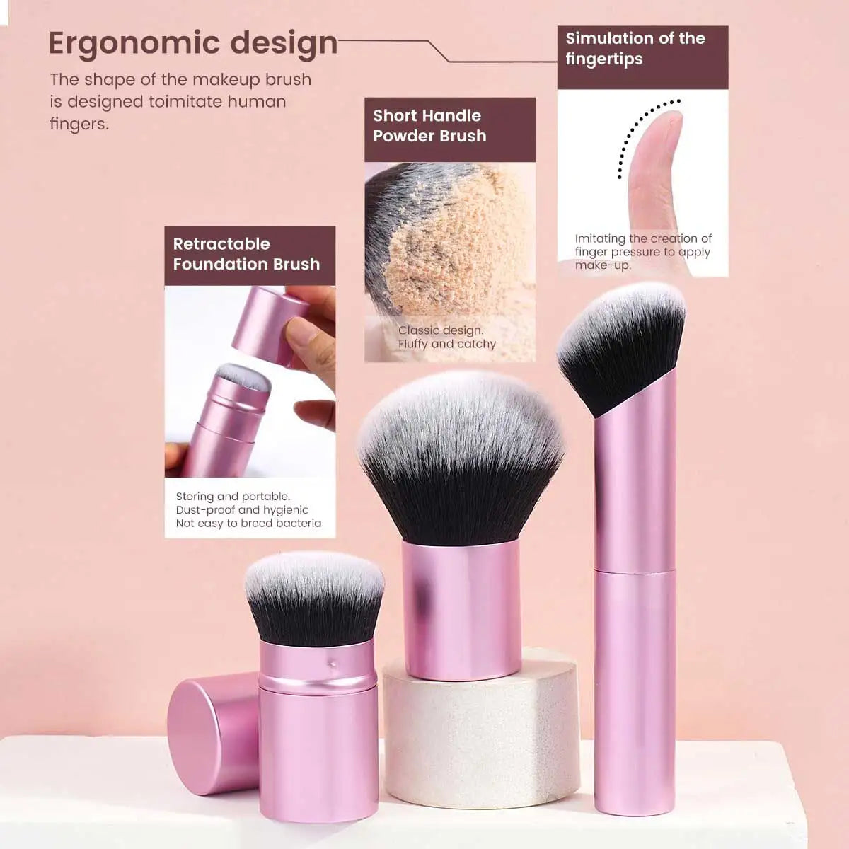 7pcs Double Sided Kabuki Makeup Brush Set | Flawless Finish