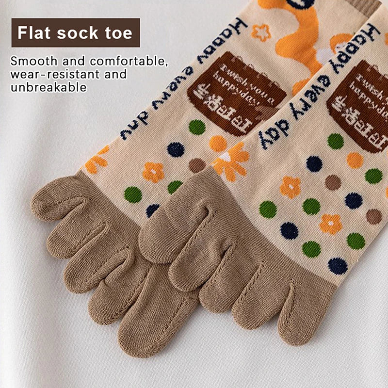 Cute Cartoon Split-Toe Socks for Women | Breathable Kawaii Comfort
