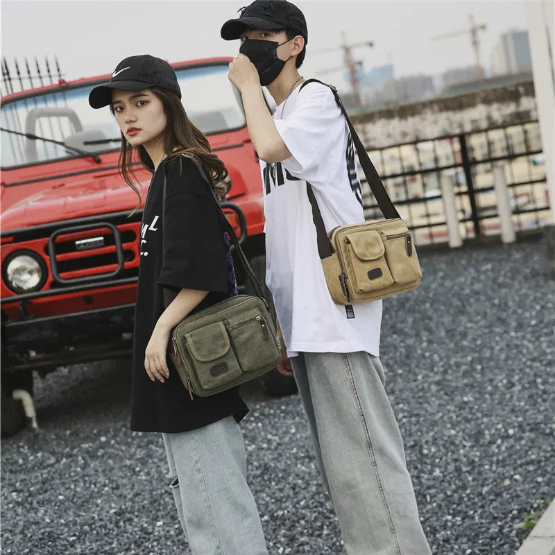 Men's Retro Canvas Shoulder Bag | Stylish Casual Messenger