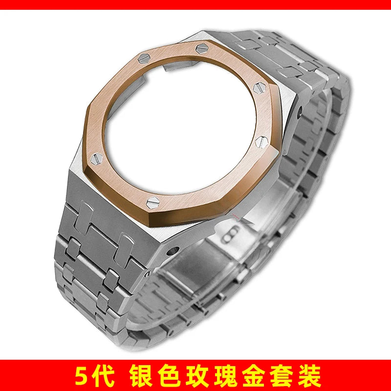 Stainless Steel Watch Case & Strap Replacement Kit | Modern Look