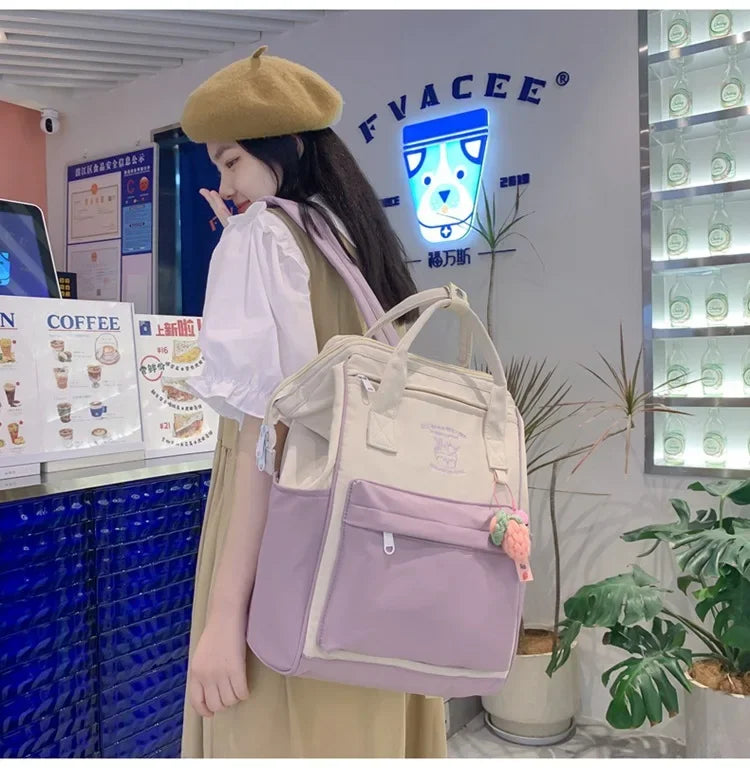 Kawaii Waterproof Backpack | Large Capacity Travel Bag for Women