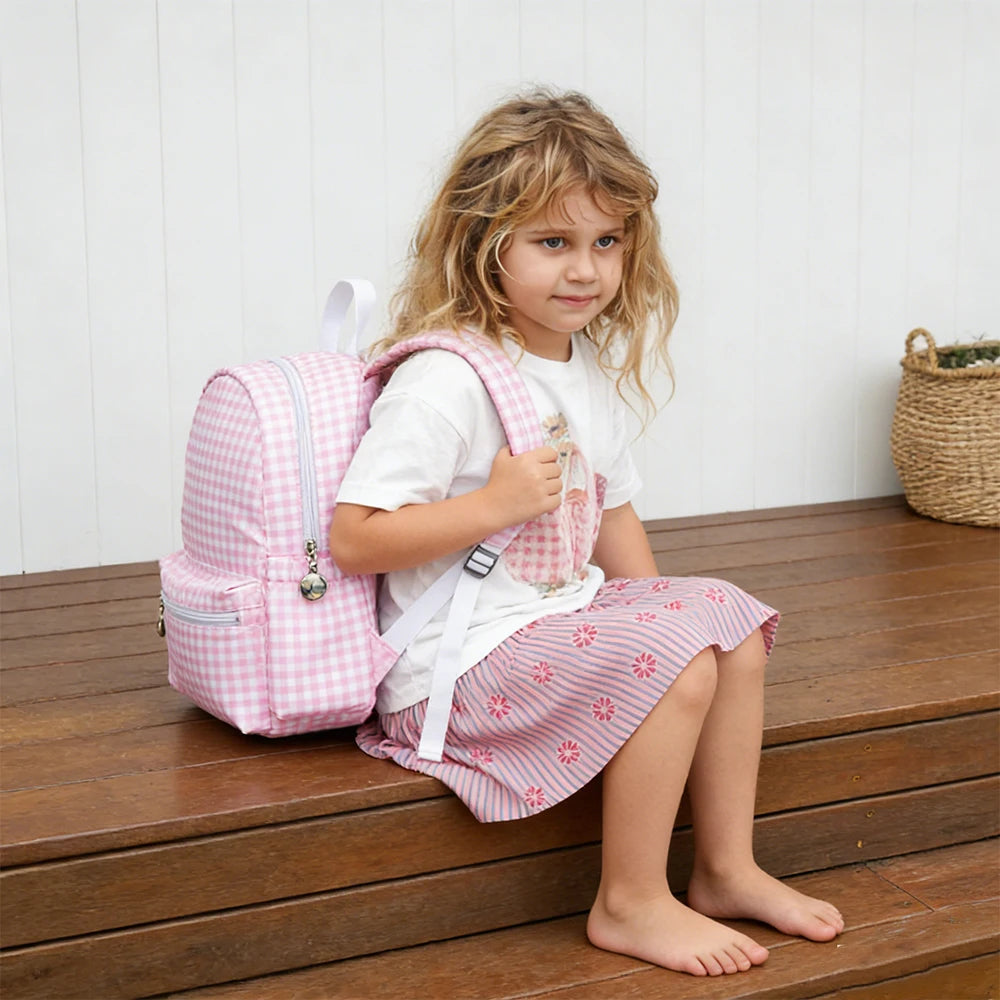 Durable Plaid Waterproof Backpack for School | Stylish & Lightweight