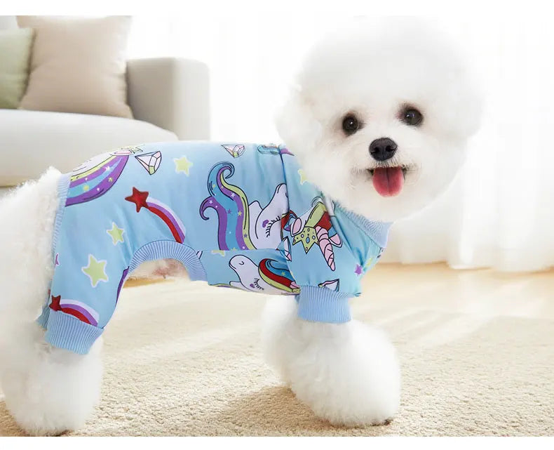 Comfy Dog Onesies Pajamas | Cute Cartoon Pet Jumpsuit for Small Breeds