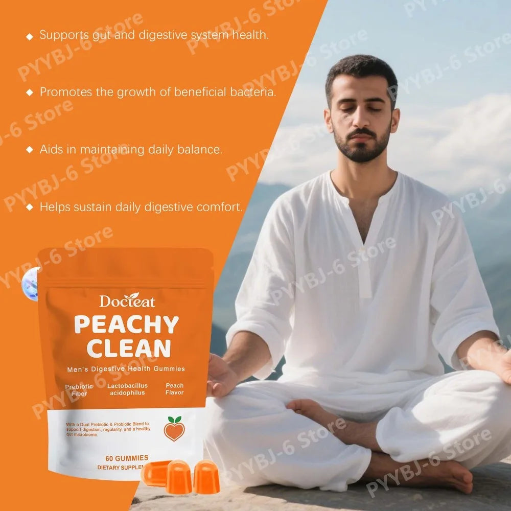 Men's Digestive Health Gummies | Peach Flavor Probiotic Blend