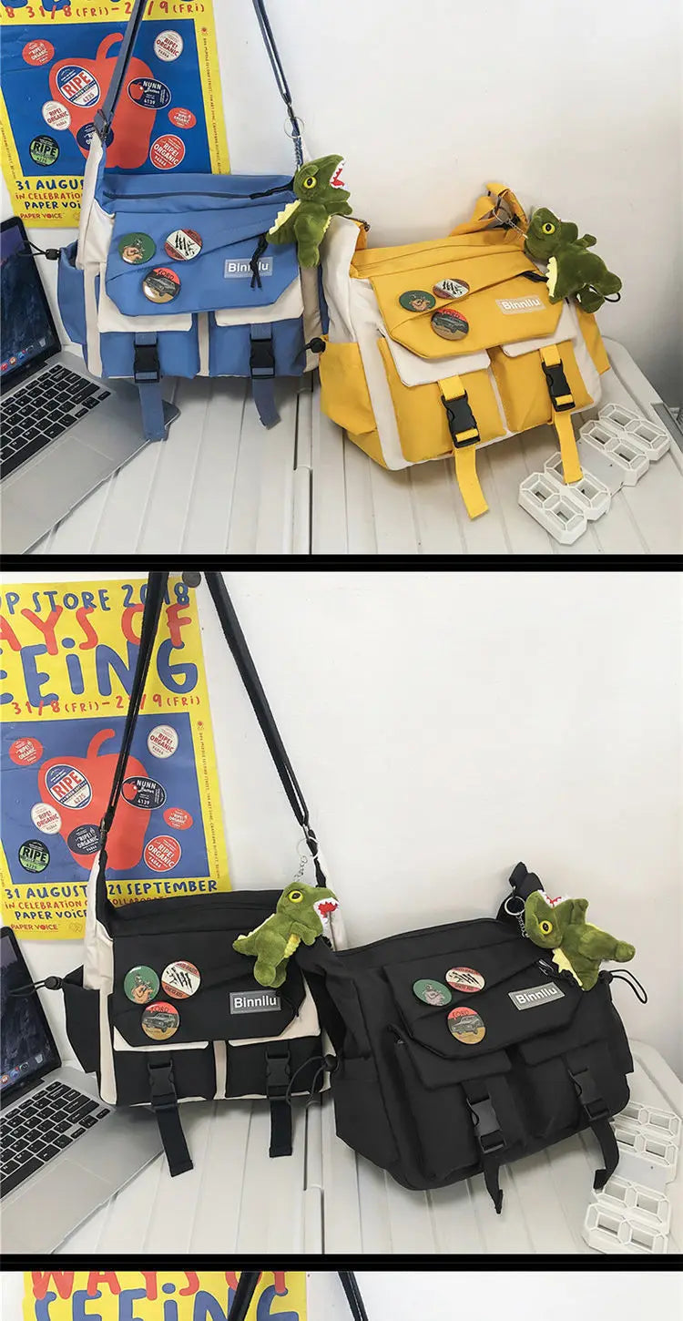 Stylish Waterproof Nylon Messenger Bag | Unisex Crossbody Satchel