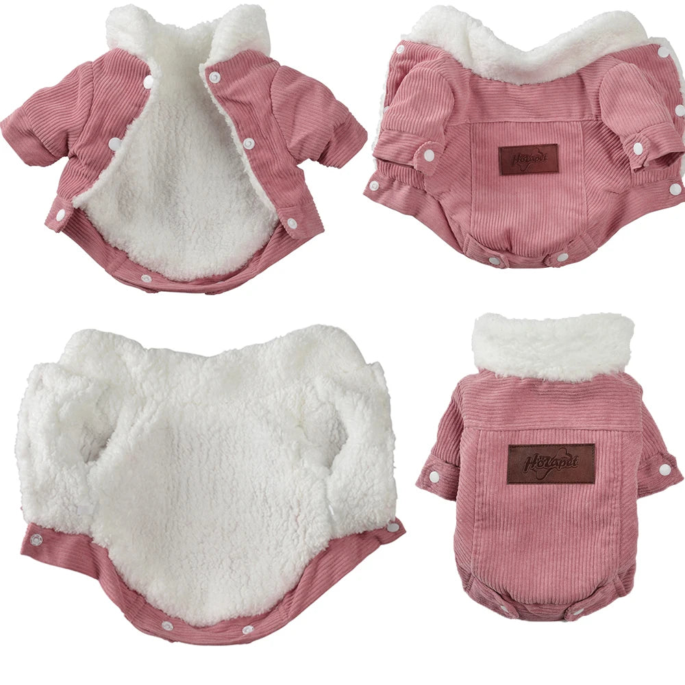 Ropa de invierno para perros de terciopelo de cordero engrosado | Chaqueta cálida para cachorros