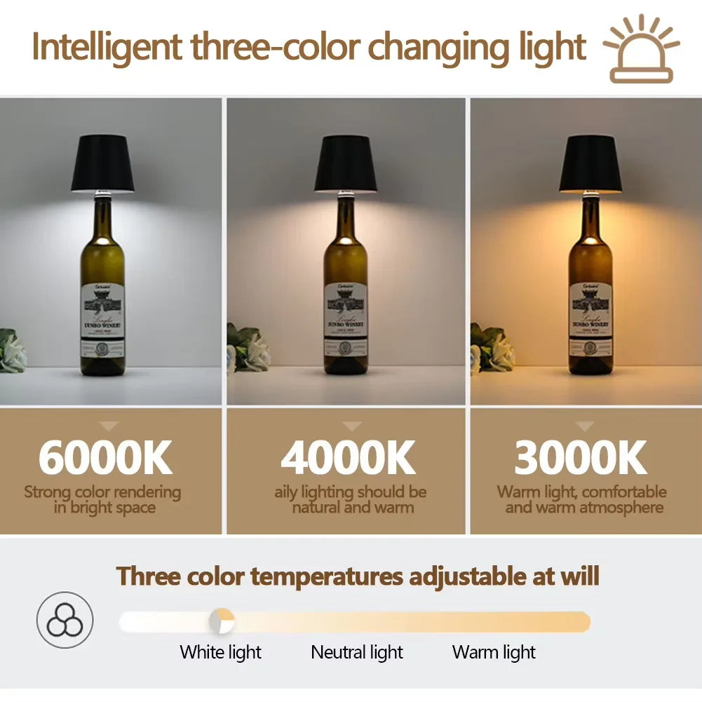 Wireless Wine Bottle Lamp | Touch Control Dimming LED Night Light