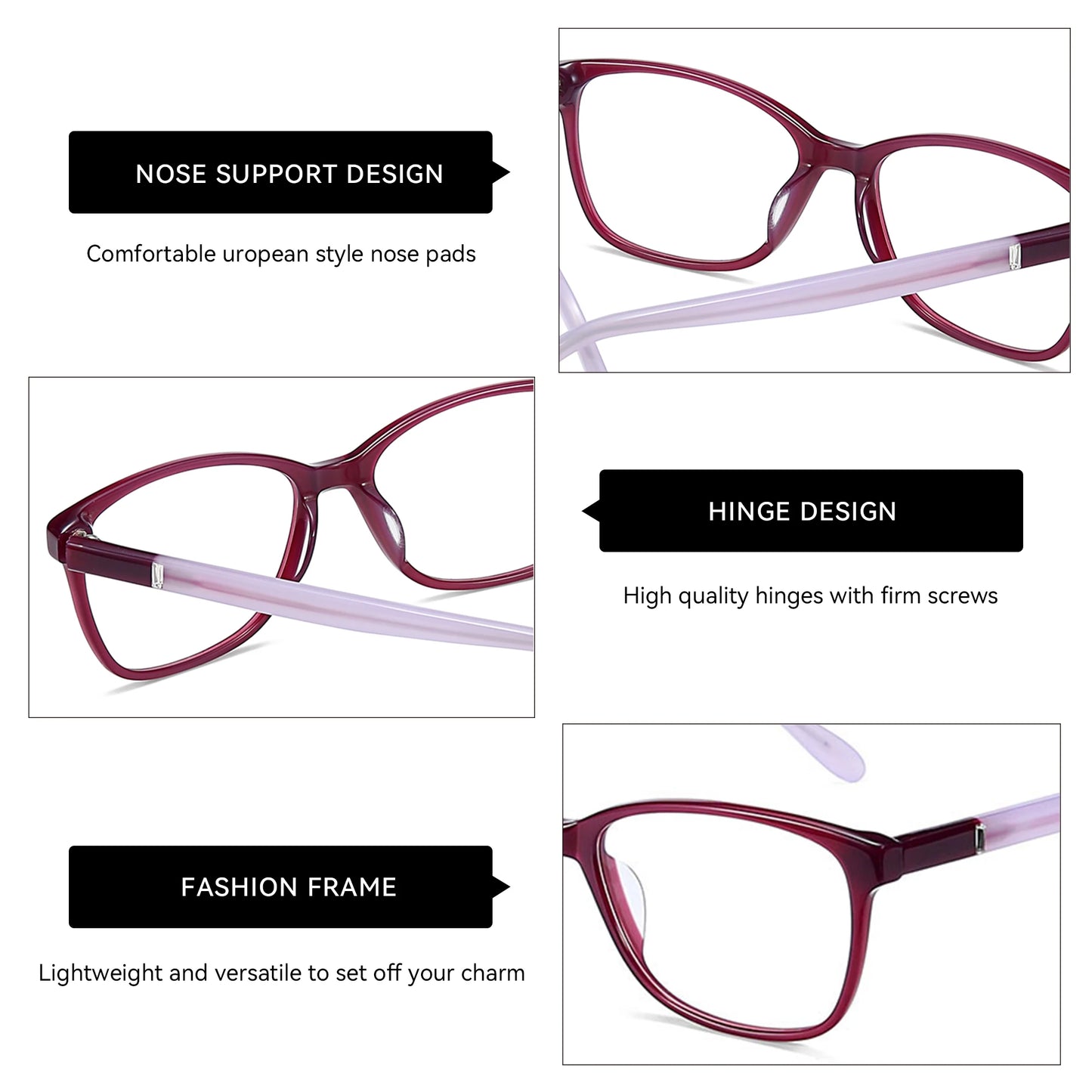 Fashionable Square Acetate Prescription Glasses for Women | 2026