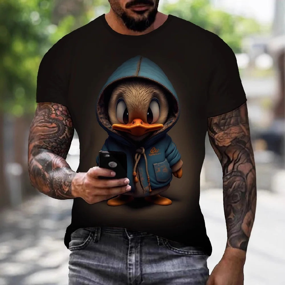 Funny Duck 3D Print Casual Tee | Breathable, Lightweight & Trendy