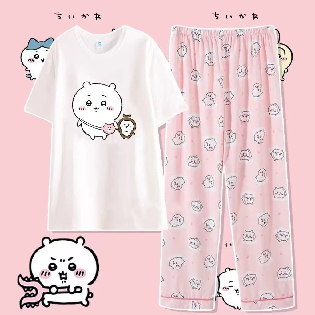 Cute Cartoon Pattern Summer Pajamas for Relaxed Comfort