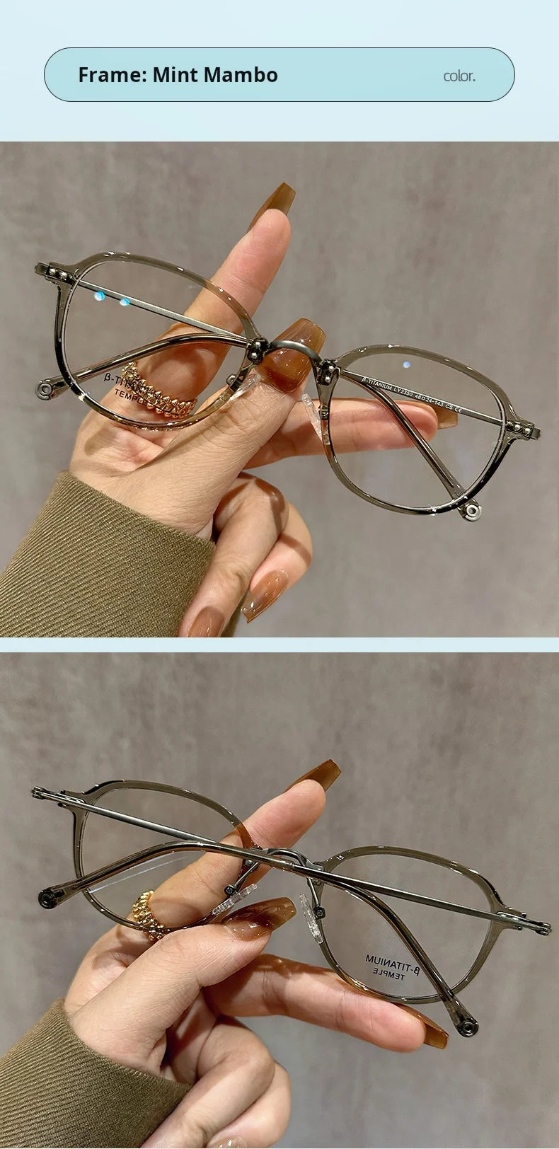 Stylish Half Titanium Oval Eyeglasses for Women | Fashion Meets Function