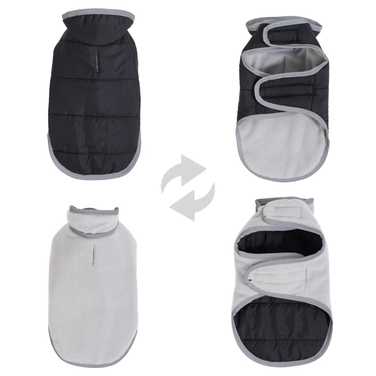 Warm Reversible Fleece Pet Jacket | Stylish Waterproof Coat