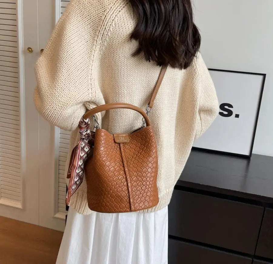 Bolso de cubo chic para mujer | Bolso de mano tejido de moda para cada ocasión