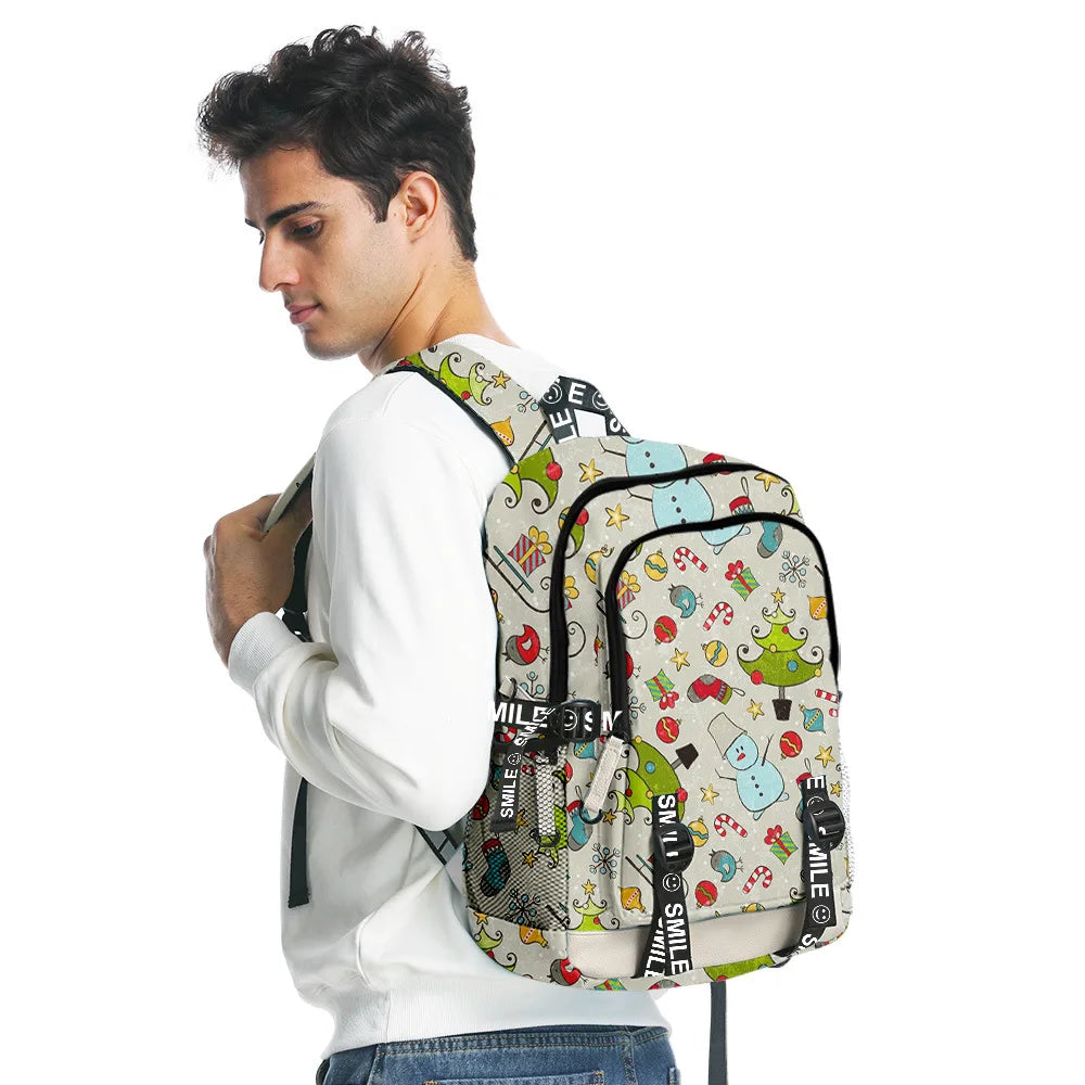 3-Piece Cartoon Panda School Backpack Set for Students
