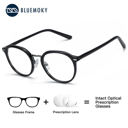 Stylish Round Acetate Prescription Glasses for Women | Anti Blue Light