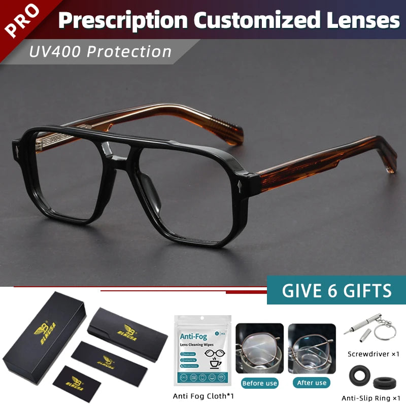 Stylish Anti Blue Light Photochromic Prescription Glasses for Men