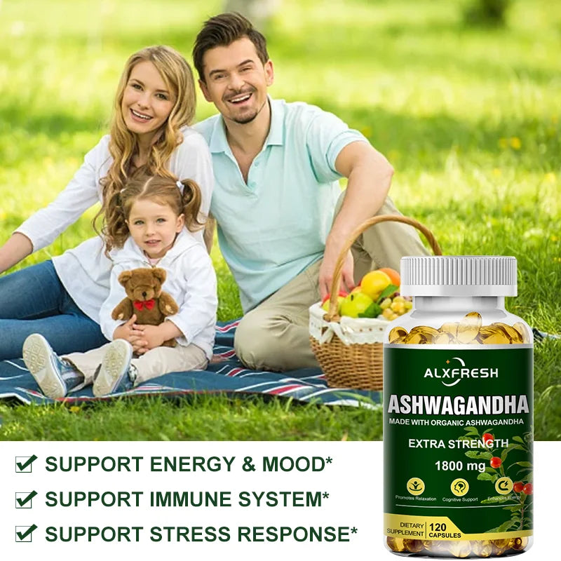 Pure Organic Ashwagandha Extract Capsules | Maximum Strength 1800mg