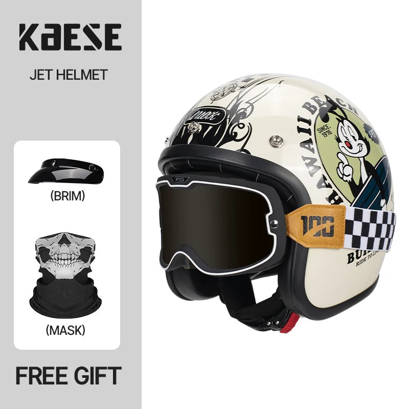 DOT Approved Vintage Motorcycle Helmet | Open Face Riding Gear