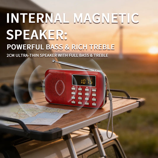 Portable Emergency Radio Speaker | Multi-Function Solar Crank