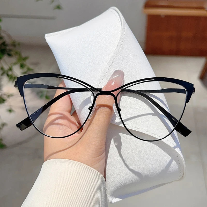 Gafas ojo de gato con estilo | Gafas de moda para mujer que bloquean la luz azul