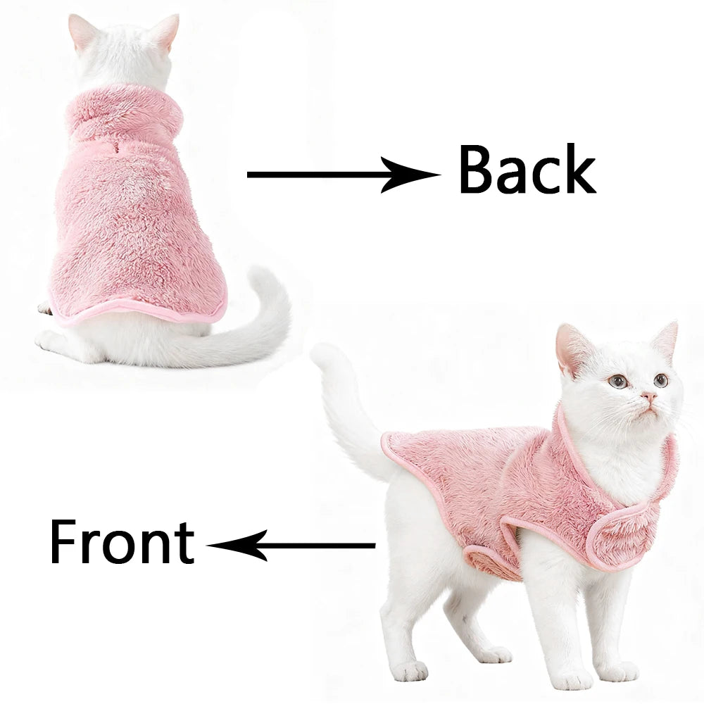 Reversible High Neck Cat Jacket Coat | Winter Warmth for Pets