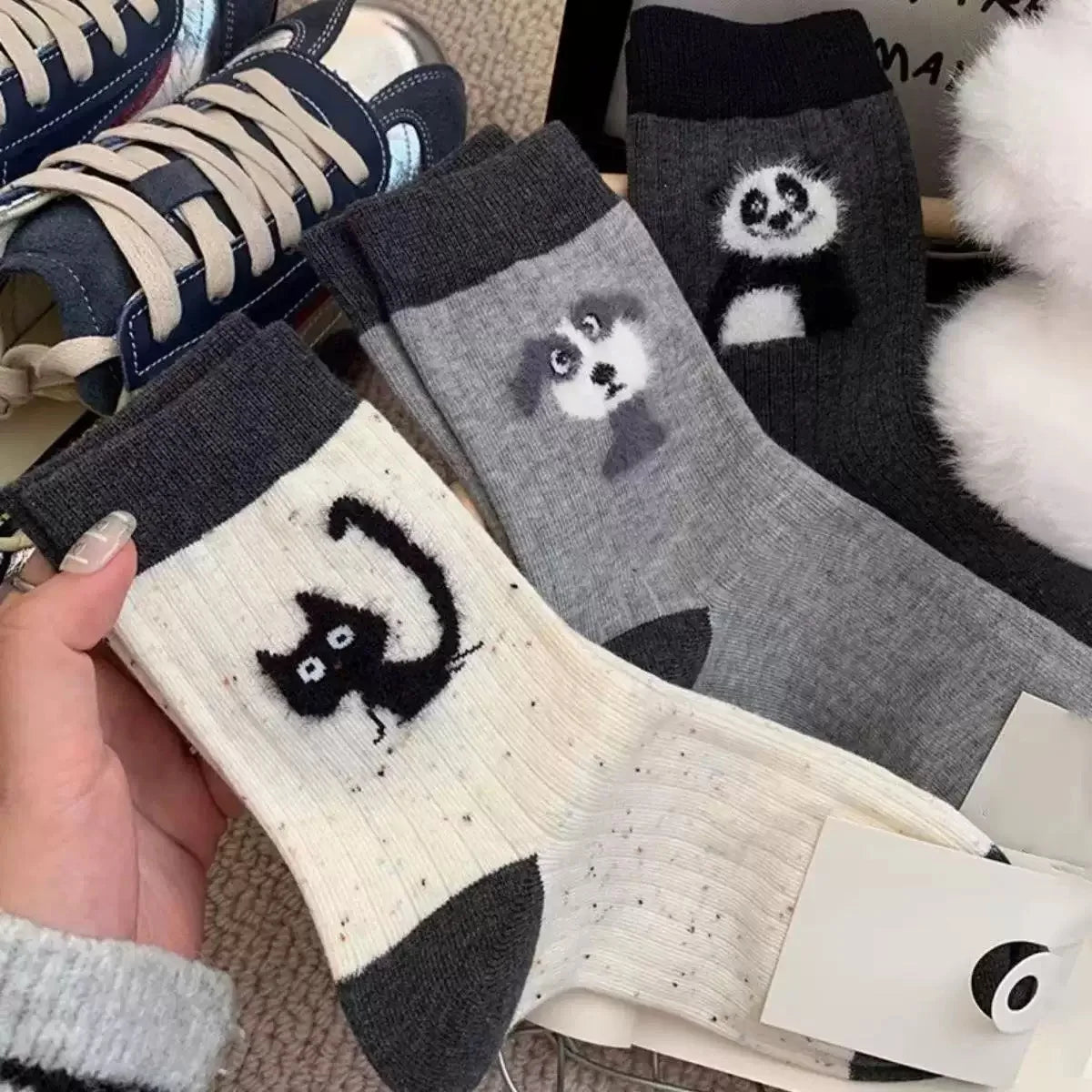 Cute Cartoon Animal Socks for Women | Kawaii Mid-Calf Style