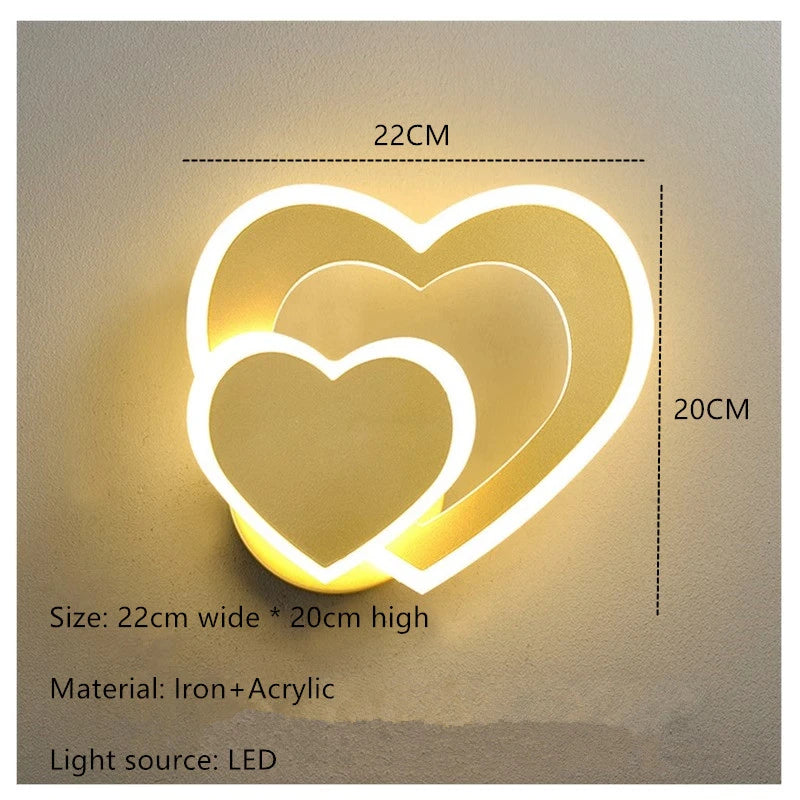 LED Heart-Shaped Wall Lamp | Modern Love Lighting for Home