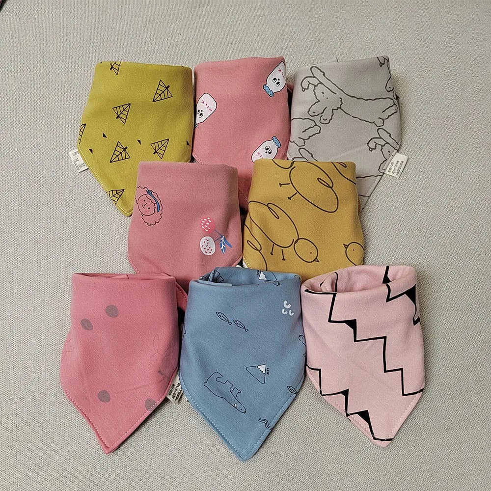 8-Pack Baby Bibs | Soft Cotton Triangle Burp Cloths for Infants