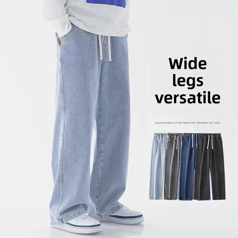 Men's Loose Straight Wide Leg Jeans | Effortless Korean Style Fashion